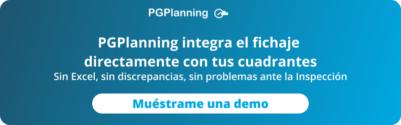 PGPlanning integra el fichaje  directamente con tus cuadrantes