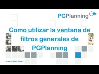 General filters in PGPlanning General filters in PGPlanning