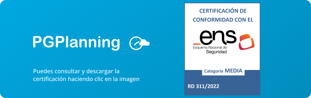 PGPlanning obtiene la Certificación Nivel Medio del Esquema Nacional de Seguridad